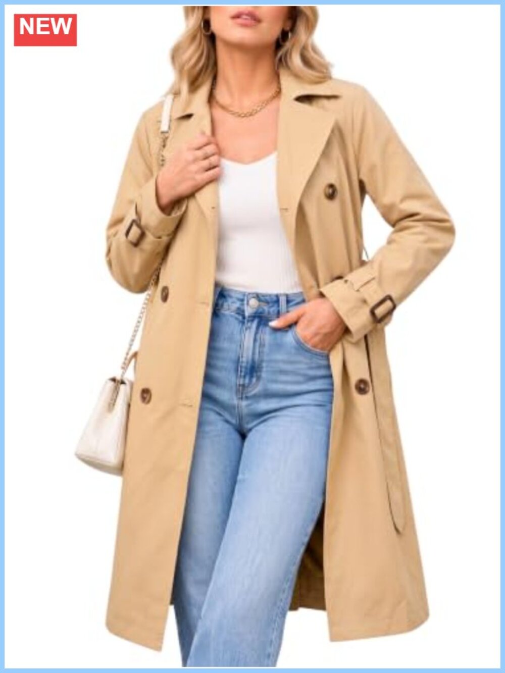 Oversized Long Sleeve Lapel Trench Coat Lightweight Machine Washable